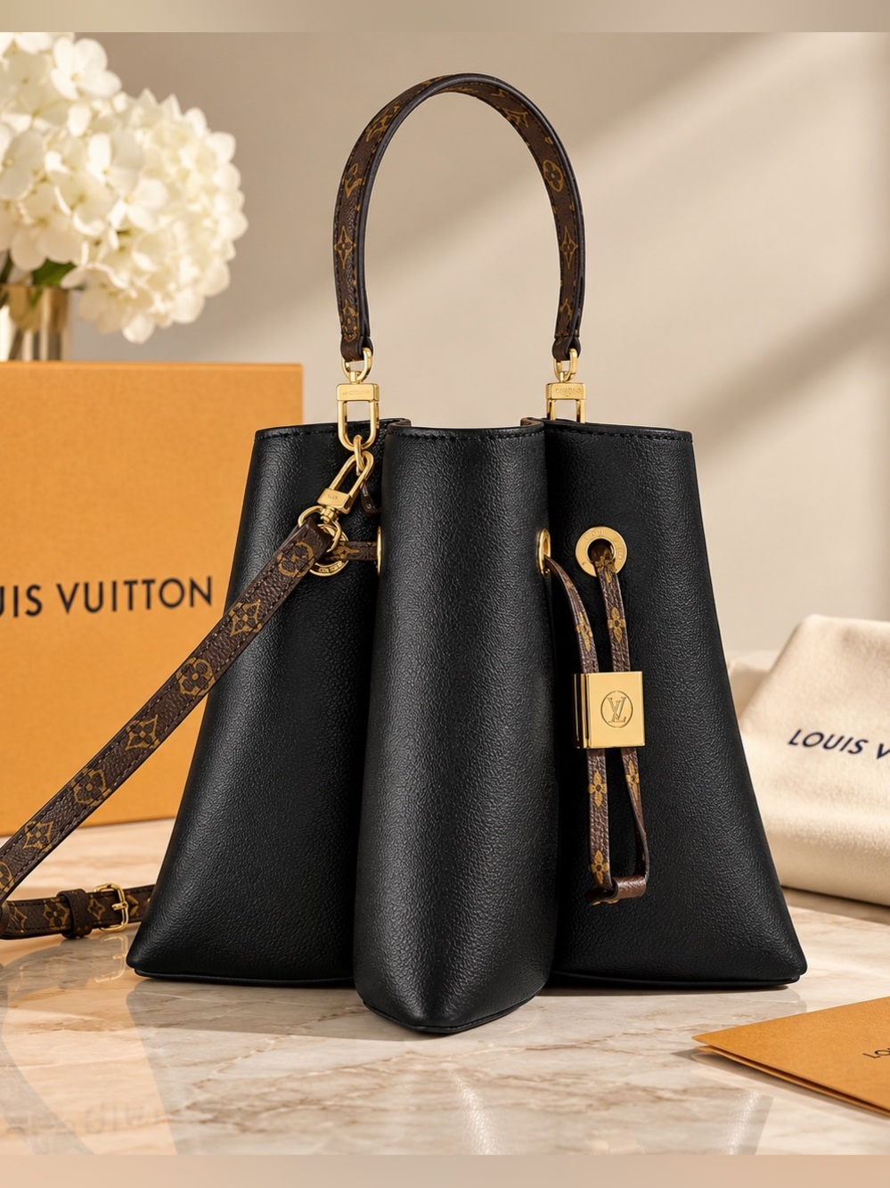 Louis Vuitton Bloom PM Black Calfskin Monogram Bag M13843